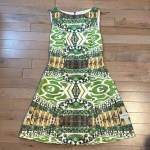 Alice + Olivia Carrie Printed Boat-Neck Dress
